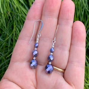 Silver Earrings "Cupid" (Purple)