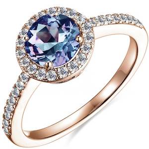 Rose Gold Alexandrite Dress Ring "Alison"