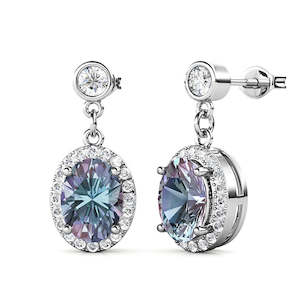18K White Gold Alexandrite Earrings "Melanie"