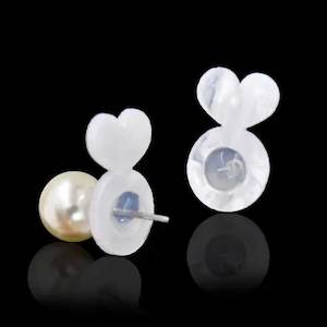 3 Pairs White Acrylic Earring Back Lifters