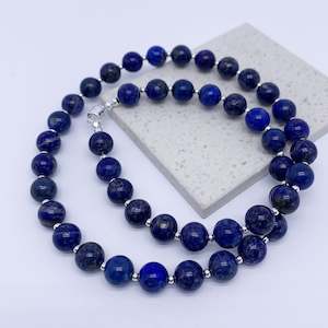 Silver Necklace "Ardesia" (Lapis Lazuli Blue)