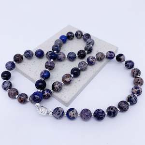 Silver Necklace "Ardesia" (Lapis Lazuli- Earth)