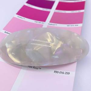 White: Oval Barrette Hair Clip "Aralin" (White Pearl)