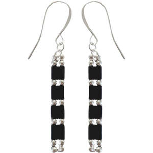 All: 925 Sterling Silver Dangle Earrings "Tropez" (Black)