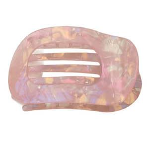 Flat Hair Clip "Mel" (Pink Glow)