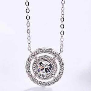 Silver Premium Crystal Necklace "Charmaine"