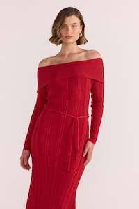 LUNA OFF SHOULDER KNIT DRESS