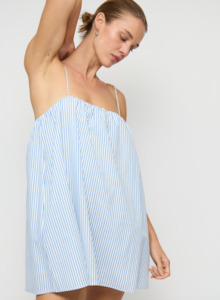 Staple The Label: PRE-ORDER DECEMBER - PALERMO STRIPE MINI DRESS - WHITE / BLUE STRIPE