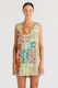 Pre Order October - Ibisco V Button Up Dress - Sunset