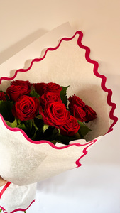 Premium Red Rose Bouquet - One Dozen - Fresh Flowers Kaitaia