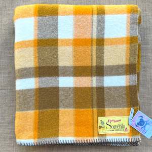 Single: Extra Bright Golds & Brown SINGLE New Zealand Wool Blanket
