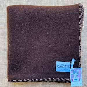 Classic Collection: Chocolate Brown THROW/KNEE RUG New Zealand Wool Blanket