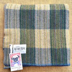 Grey Army Campfire Collection: "End of Day" Multicolour Stripe SMALL SINGLE New Zealand Wool Blanket
