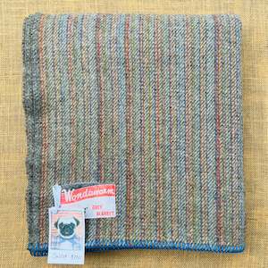 Grey Army Campfire Collection: Blue/Grey "End of Day" SINGLE Campfire New Zealand Wool Blanket