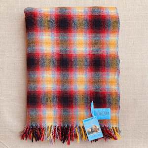 Clan Collection: Soft and light fire colours TRAVEL RUG New Zealand Wool