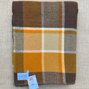 The Poppa Collection: Cosy Browns 'Pick of the day!' SINGLE New Zealand Wool Blanket