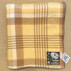 The Poppa Collection: Thick Warm Browns KING SINGLE Wool Blanket - Onehunga Woollen Mills