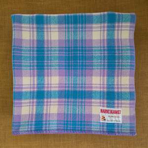 Frontpage: Turquoise, Mauve and Cream KING SINGLE New Zealand Wool Blanket