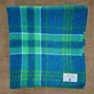 Frontpage: Another Fresh Retro Favourite Teal, Emerald and Olive SINGLE blanket.  New Zealand Wool