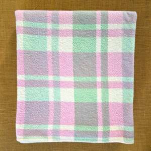 Pink, Mint and Cream SINGLE 100% NZ Wool blanket