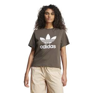 Adidas Trefoil Boxy Tee Brown W IY4689