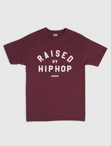 T Shirts: Acrylick Raised by Hip Hop Tee Burgundy