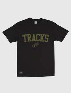 T Shirts: Acrylick Tracks Tee Black