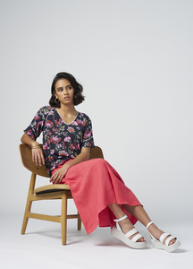 Madly Sweetly – Fan Tale Top MS1405 – Navy Multi