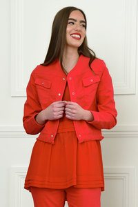 $79.95 & Under: CURATE – CT6235-20 One-Stop Crop Jacket Red