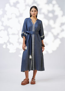 Dresses: Loobie’s Story – Maya Midi Dress LS3177 – Denim