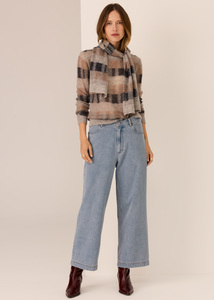 POL – Ciara Stripe Textured Knit PP5784 – Silver/Ink/Camel