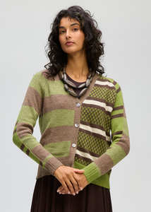 Cardis: LD & CO – Groove Stripe Cardi LC8187 – Cocoa