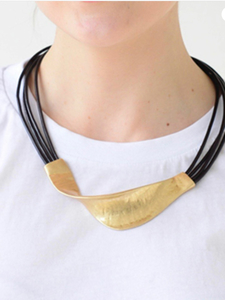 Necklace – Twist Donut Choker 18-142 – Gold