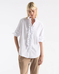 Mela Purdie: Mela Purdie- Bistro Blouse White, Oat and Black