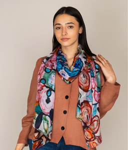 D LUX – Fiore Silk Scarf – Tan