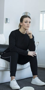 White On Black – Piped Trackie PHW 56 – Black