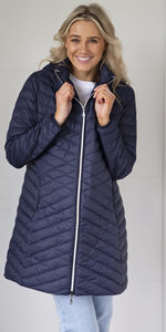 White On Black – Long Down Jacket 1488 – Navy