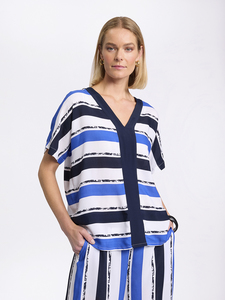 $50 & Under: MARCO POLO- YTMS54656 S/S Stripe Viscose Top