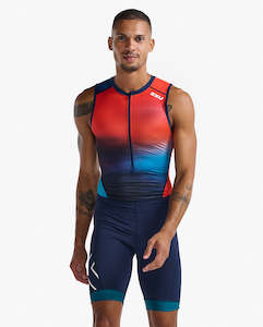 Triathlon Swimming: 2XU Core Trisuit Mens Poppy/Midnight