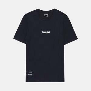 Bandit Cheque Jacquard Short Sleeve Tee Unisex - Black