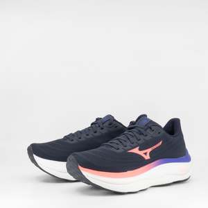 Womens Neutral 1: Mizuno Wave Sky 9 (B Standard) Womens Odyssey Grey/Striking Coral/Iris Bloom