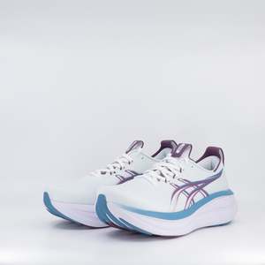 Womens Neutral 1: Asics Gel-Nimbus 28 (D Wide) Womens Arctic Blue/ Velvet Purple