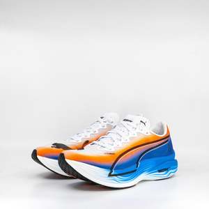 Road Racing: Puma Deviate Nitro Elite 3 Ekiden (B Standard) Womens White-Heat Fire-Black