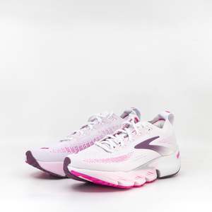 B Standard: Brooks Glycerin Flex (B Standard) Womens White/Cyber Pink/Argyle