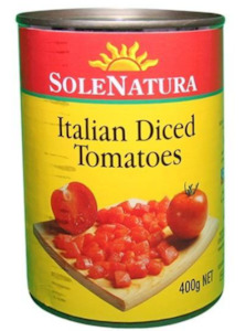 Bread Snacks: Tomatoes Diced Italian Sole Natura 400g