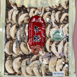 Bread Snacks: Mushrooms Shitake Sliced Dried 80g Shanyuan