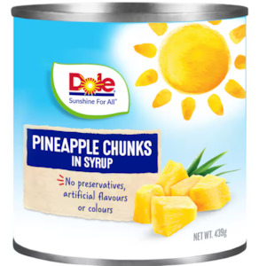 Bread Snacks: Pineapple Chunks in Syrup Dole 439g*