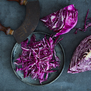 Brussels Sprouts Cabbages: Cabbage Red NZ Half Each