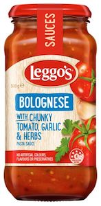 Celery: Sauce Bolognese Pasta Leggo's 500g*