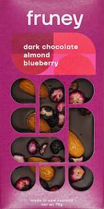 Chocolate Bars: Dark chocolate, almond & blueberry bar